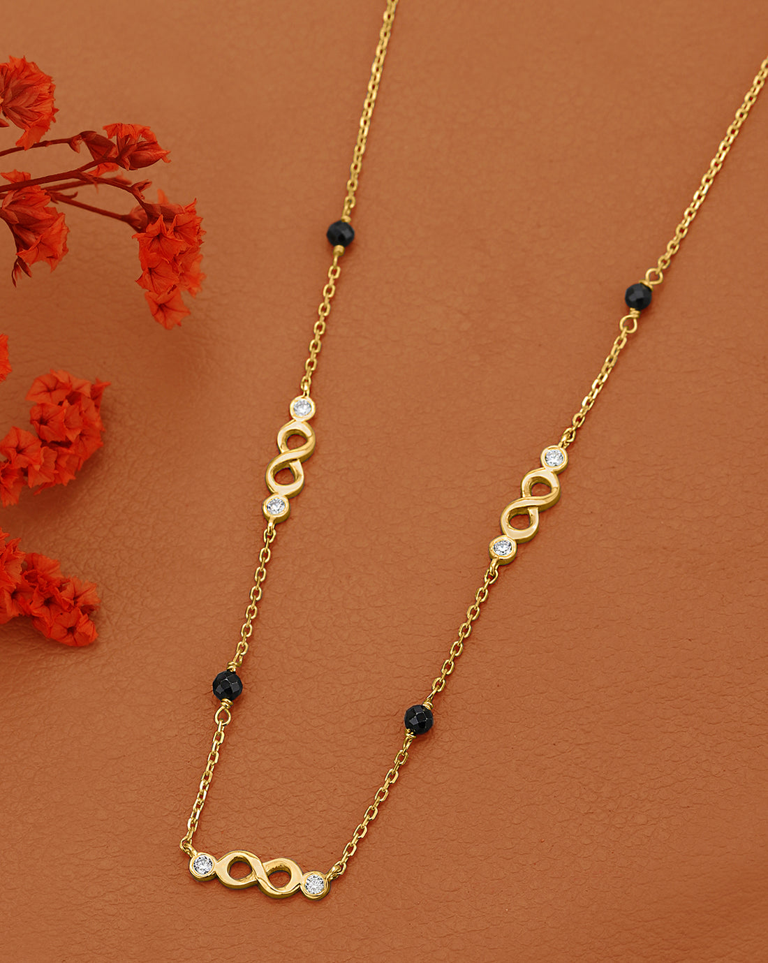 18kt Gold Plated CZ Multiple Infinity Mangalsutra