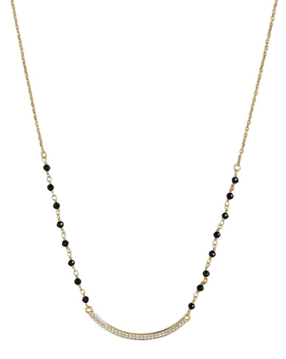18kt Gold Plated CZ Curve Bar Mangalsutra