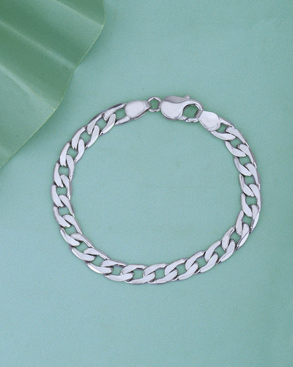 Rhodium Plated Stylish link Bracelet for men