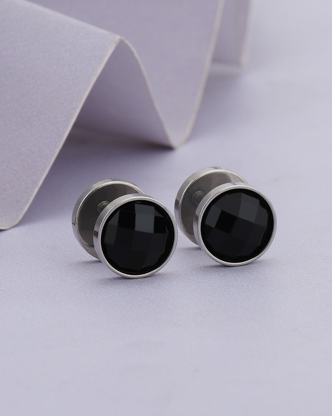 Silver Plated with CZ Fancy Stud Earring for men