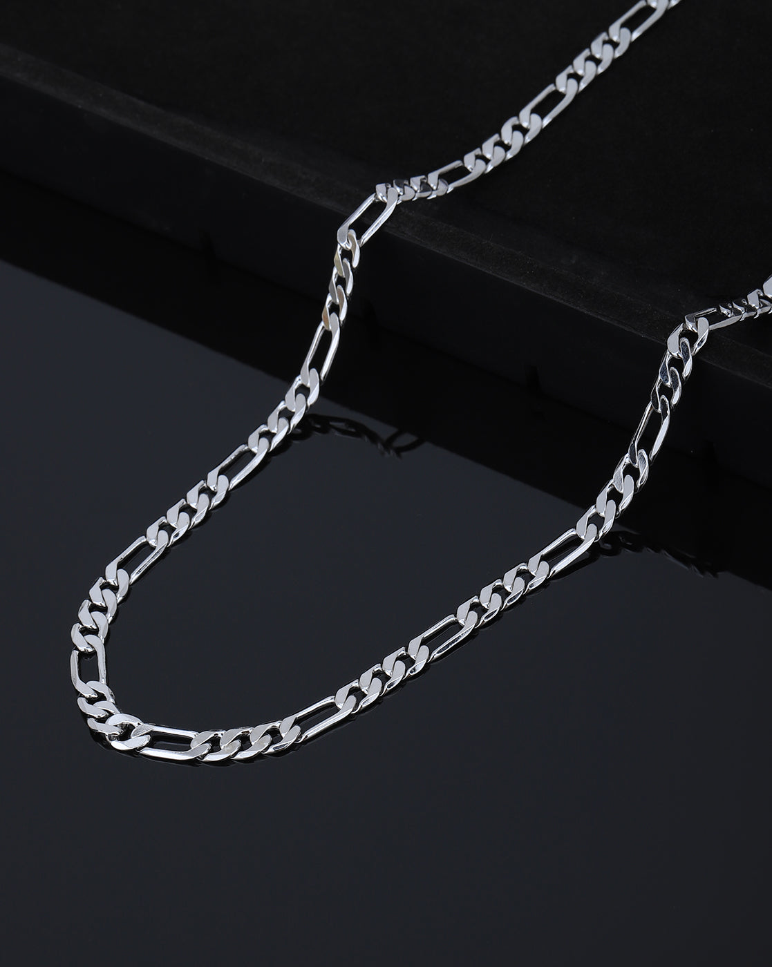 Rhodium Plated Fancy Chain for men