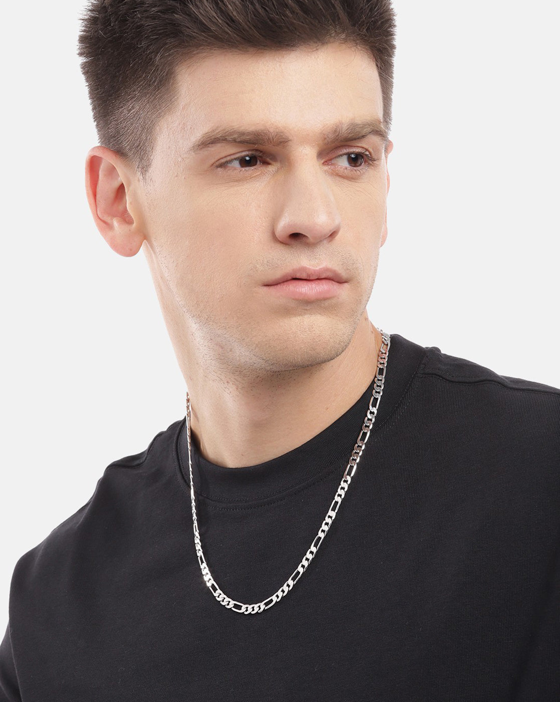 Rhodium Plated Fancy Chain for men