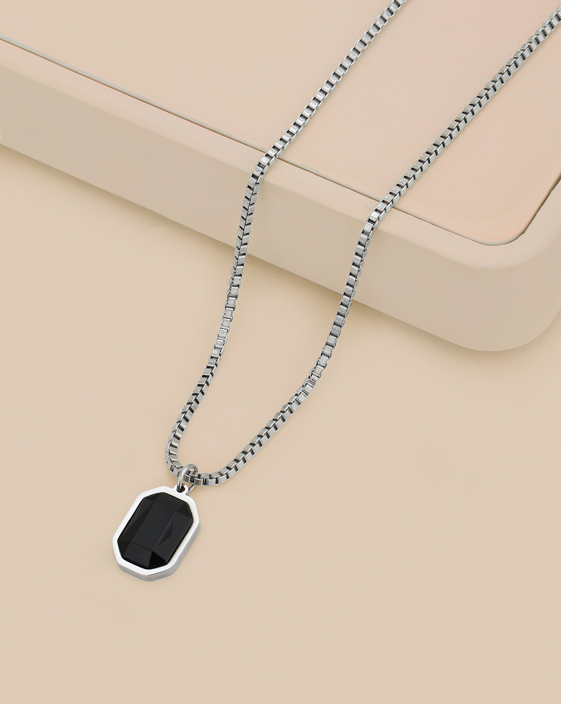Silver Plated with Crystal Pendant with  chain for men