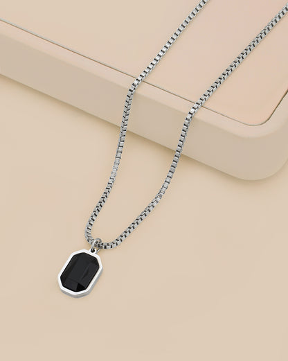 Silver Plated with Crystal Pendant with  chain for men
