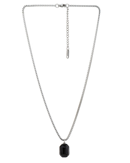 Silver Plated with Crystal Pendant with  chain for men