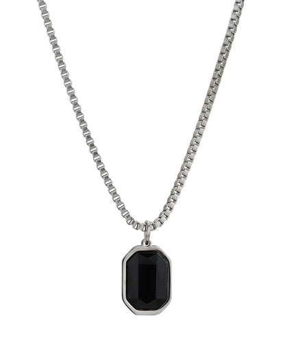 Silver Plated with Crystal Pendant with  chain for men