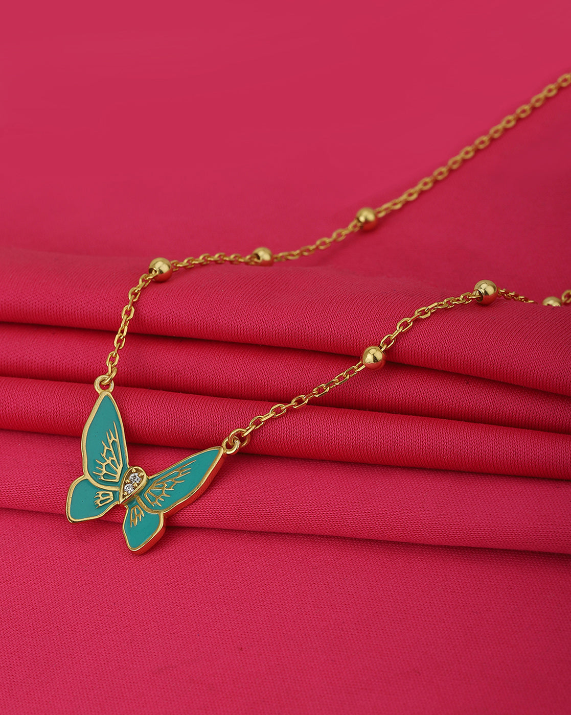 Emerald Green Butterfly Necklace | Butterfly Necklace