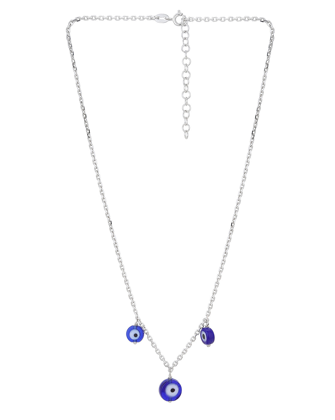 Carlton London Rhodium Plated Evil Eye Necklace For Women