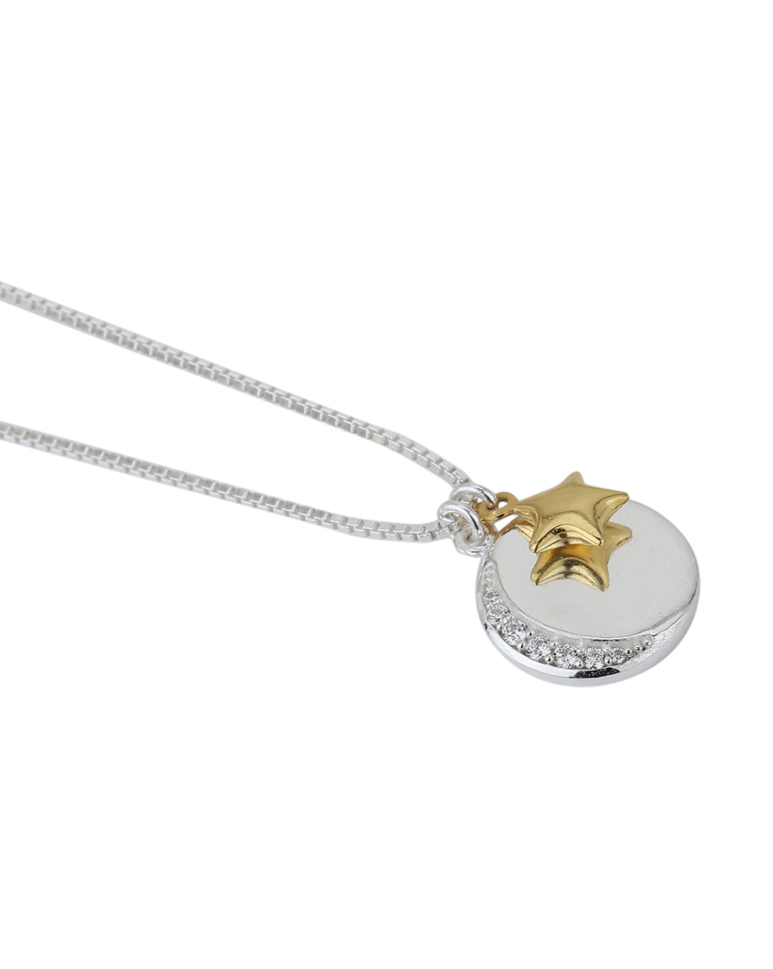 Moon with Hanging Stars Necklace