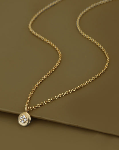 Carlton London 18Kt Gold Plated Petite Round Pendant With Chain