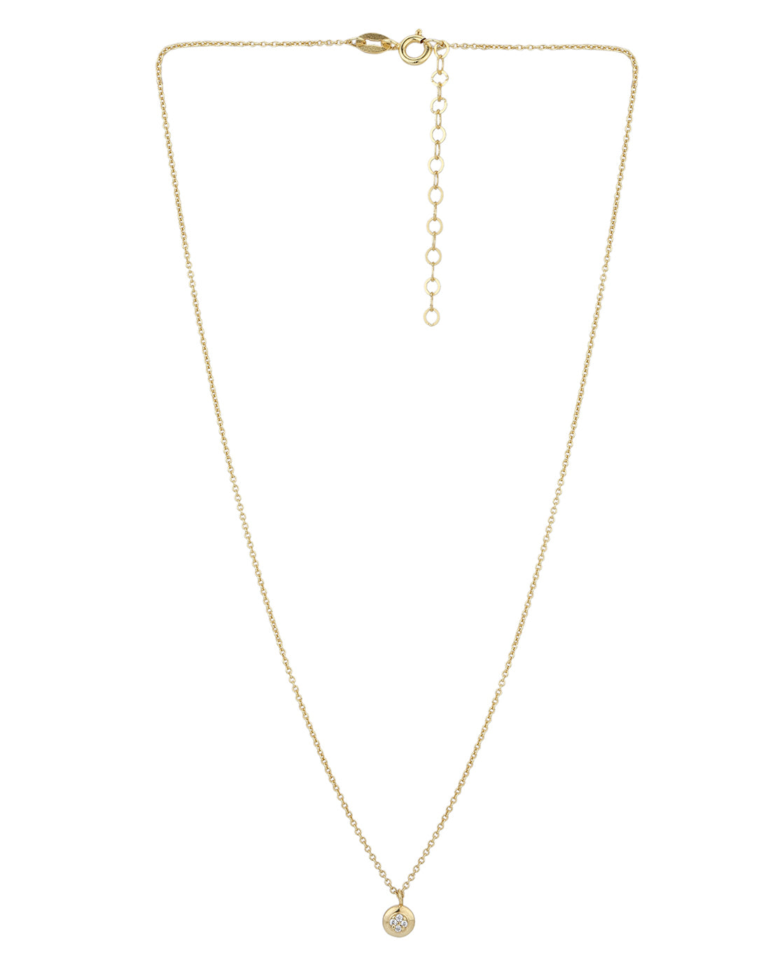 Carlton London 18Kt Gold Plated Petite Round Pendant With Chain