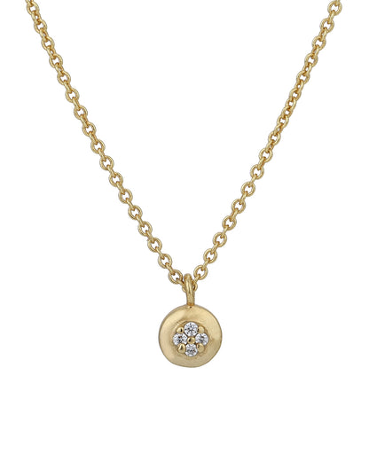 Carlton London 18Kt Gold Plated Petite Round Pendant With Chain