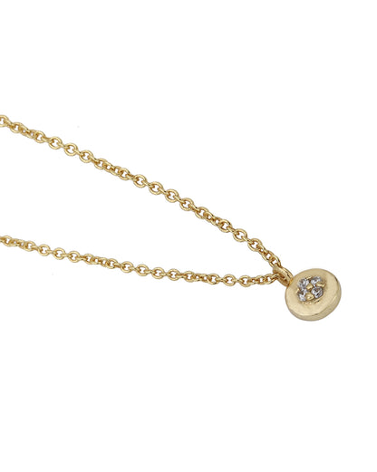 Carlton London 18Kt Gold Plated Petite Round Pendant With Chain