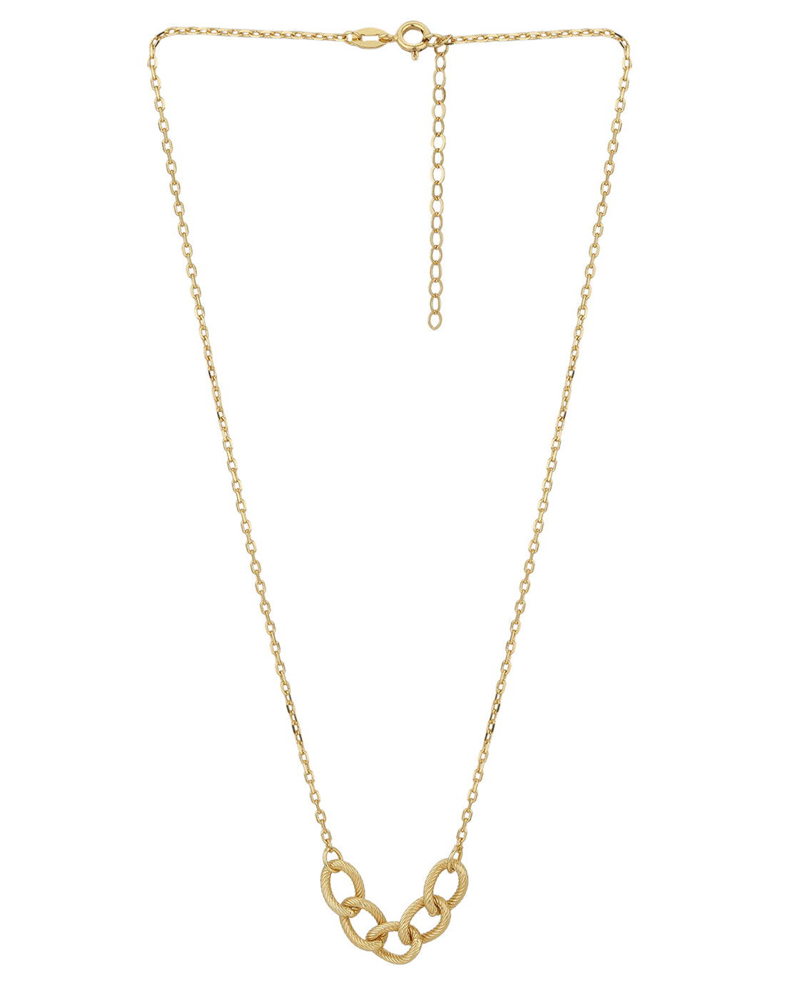 Carlton London 18Kt Gold Plated Contemporary Necklace With Textured Links