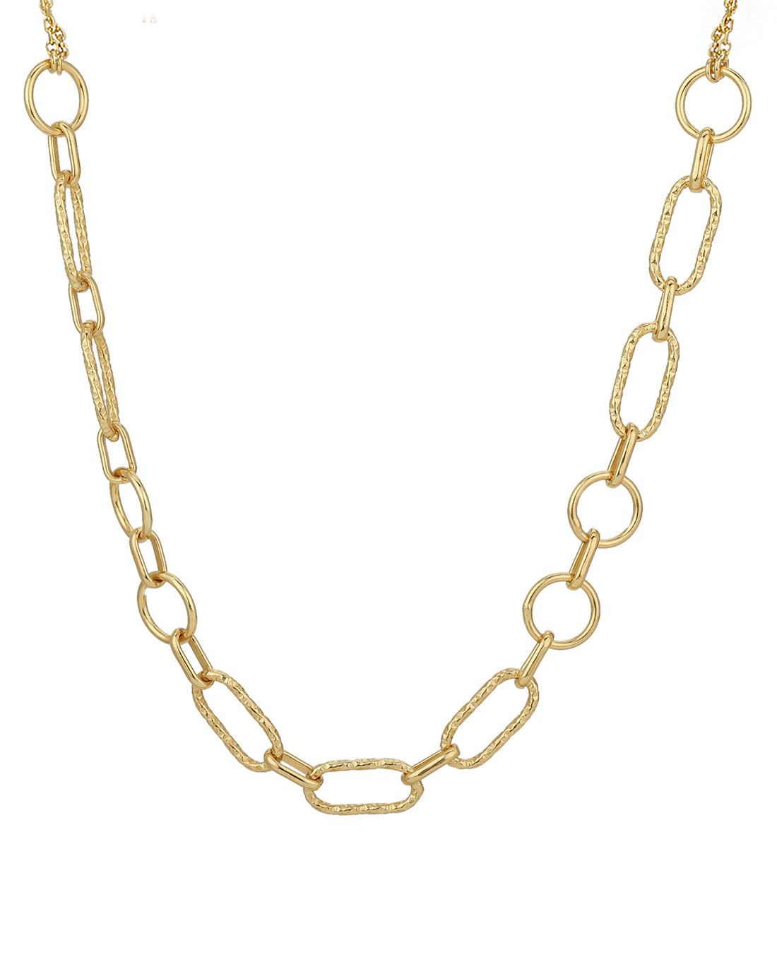 Carlton London 18Kt Gold Plated Double Chain Necklace With Links