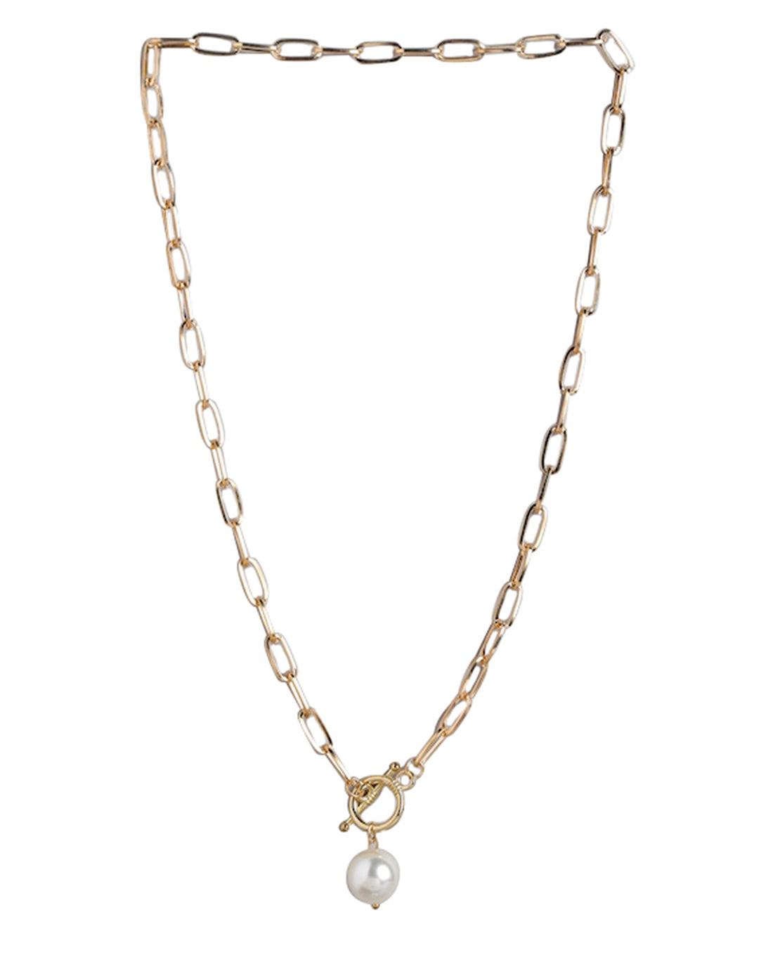 Rose Gold Plated With Pearl Fancy Necklace For Women