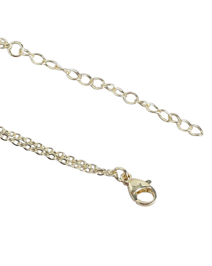 Gold Plated With Bar Double Chain Necklace For Women