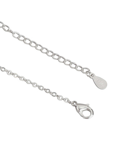 Cz With Rhodium Plated Unique Pendant With Chain For Women