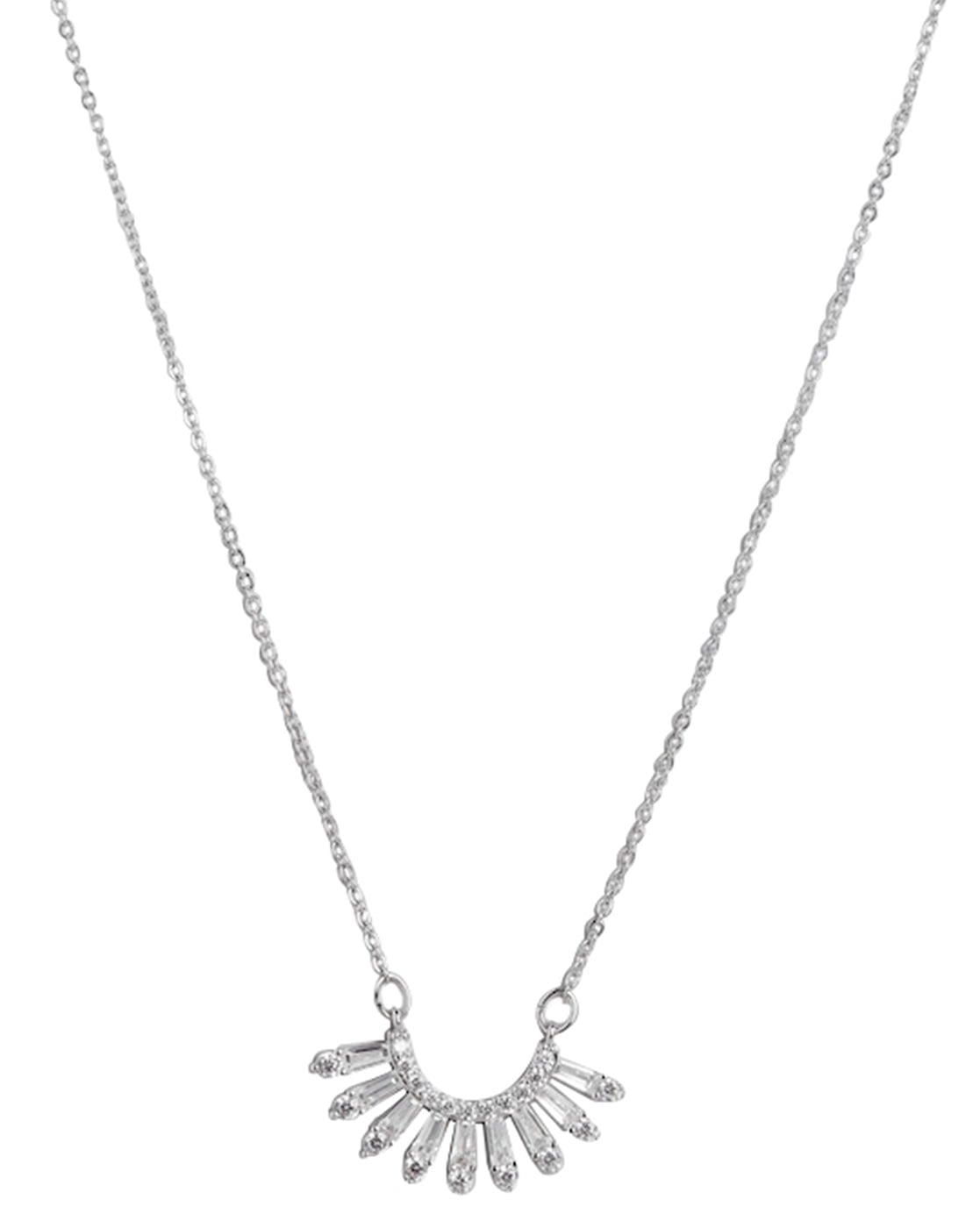 Cz With Rhodium Plated Fancy Necklace For Women