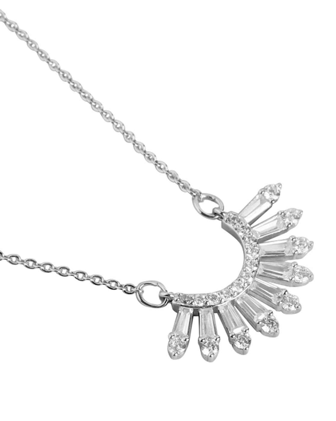 Cz With Rhodium Plated Fancy Necklace For Women