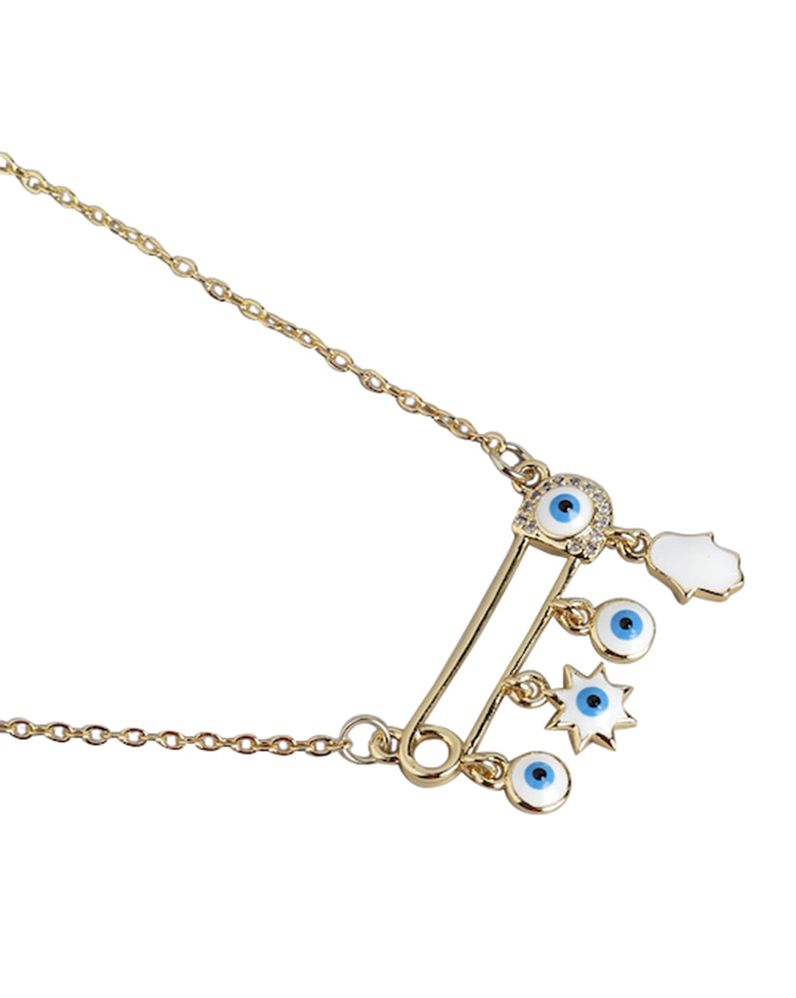Gold Plated With Cz Enamel Stylish Necklace For Women