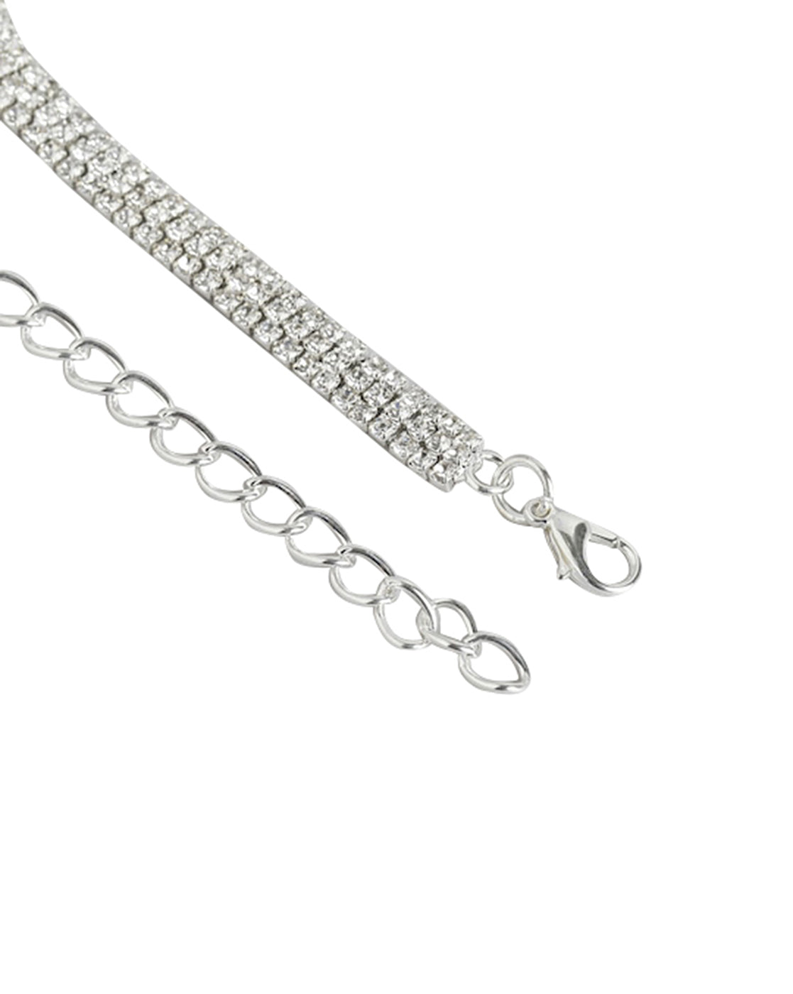 Rhodium Plated With Cz Stylish Necklace For Women