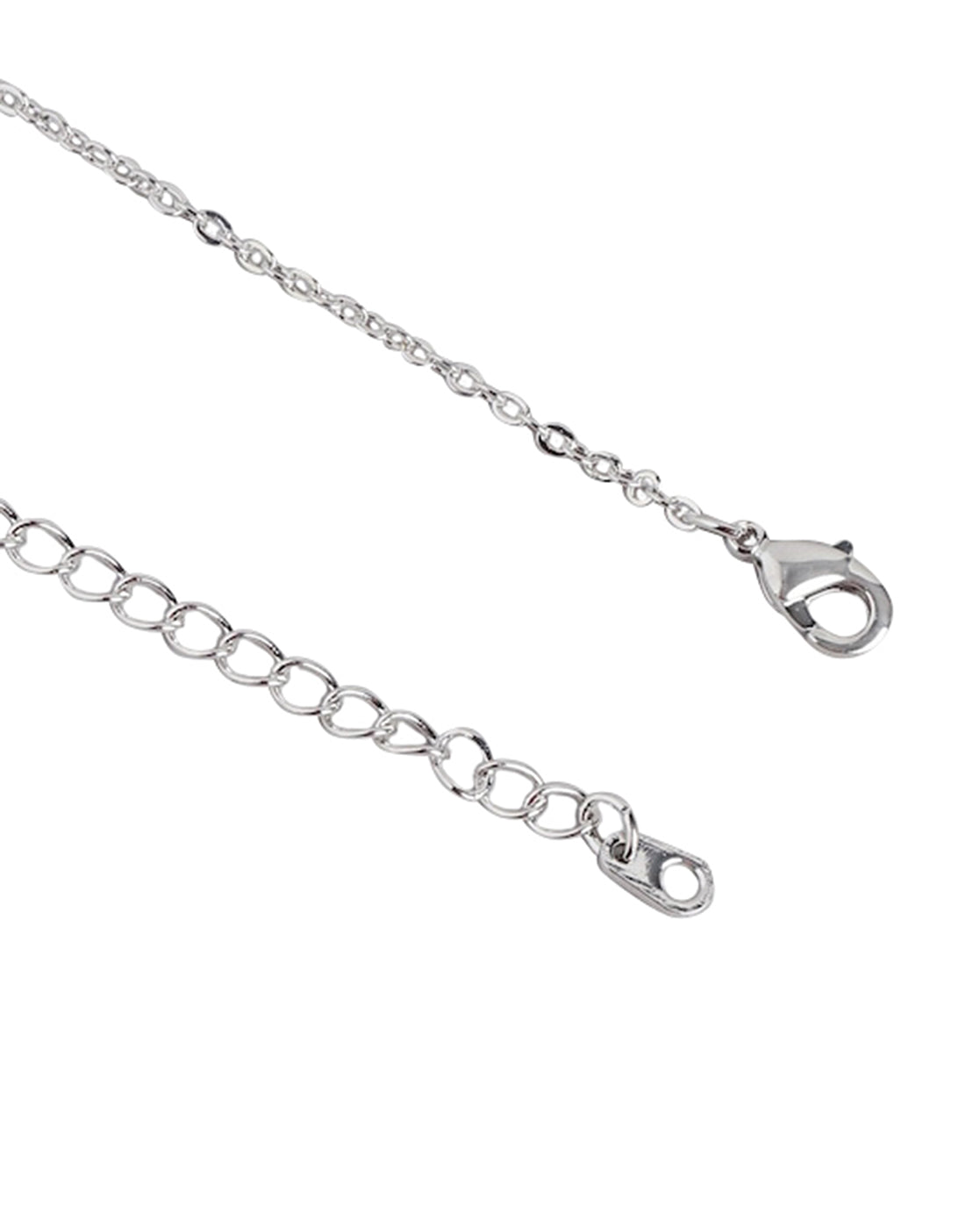 Cz With Rhodium Plated Circular Pendant With Chain For Women