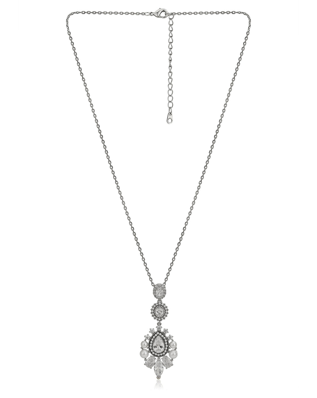 Premium Rose Gold Plated With Pearl Pendant With Chain For Women