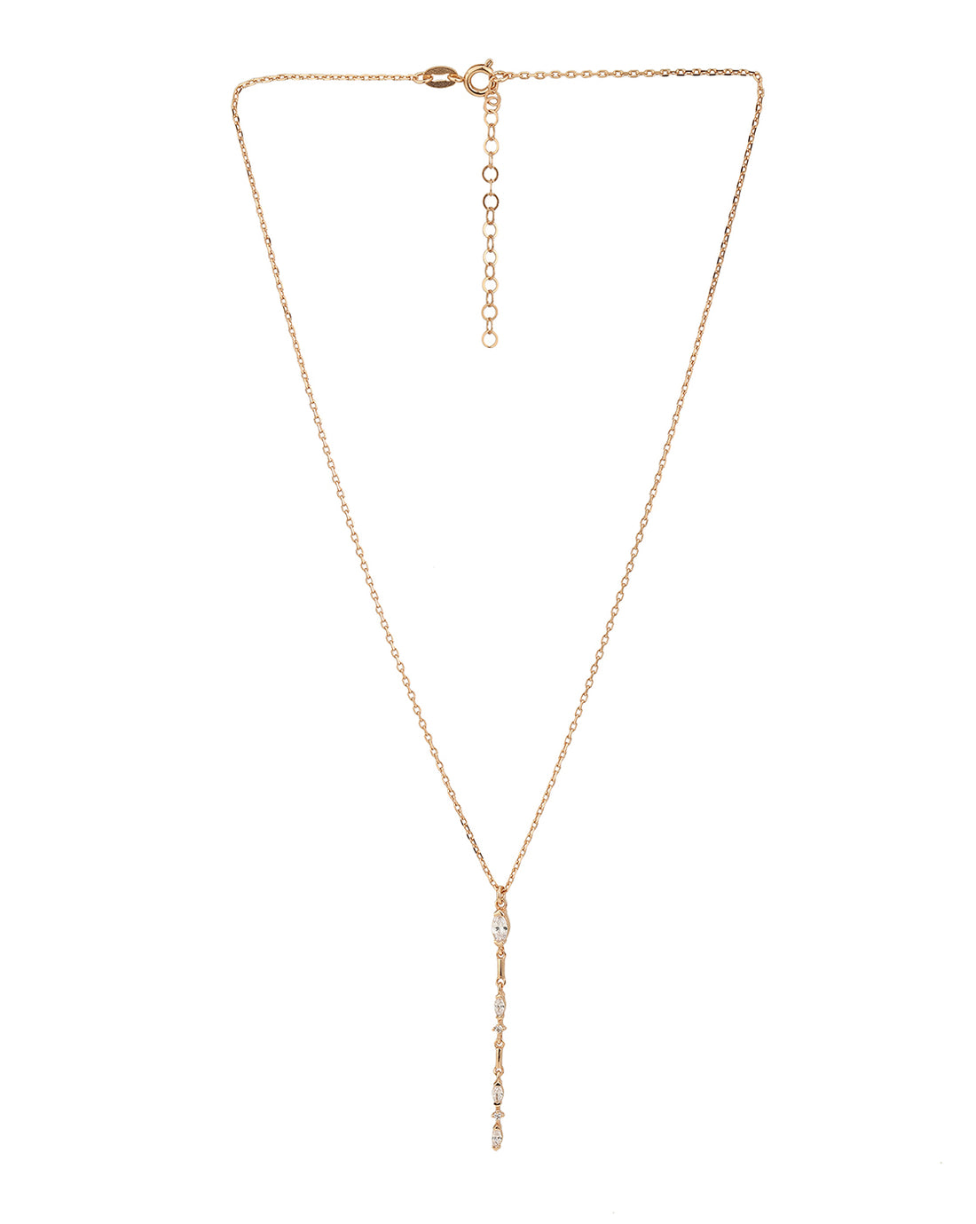 18Kt Rose Gold Plated Cz Pendant Necklace For Women