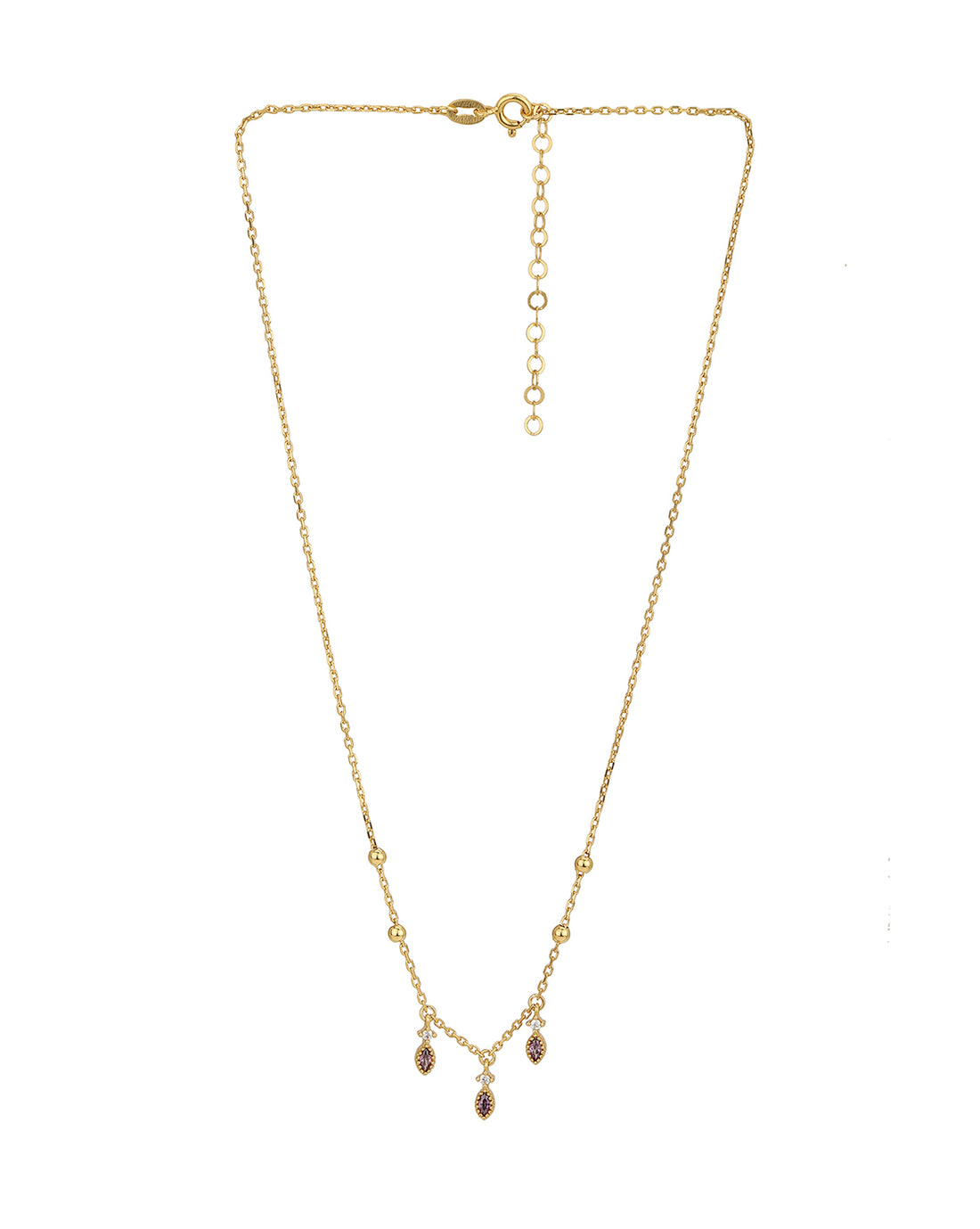 18Kt Gold Plated With Dangling Cz Fancy Necklace For Women