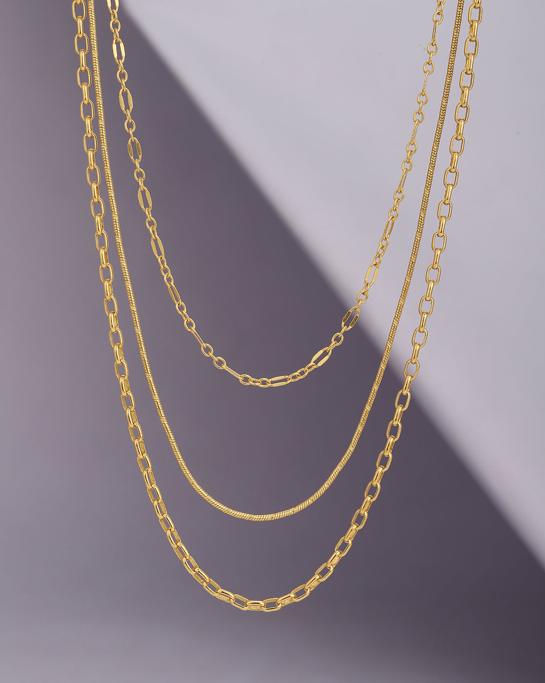 18Kt Gold Plated Fancy Layered Necklace For Women