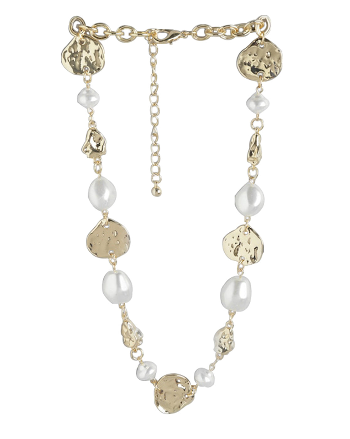 Gold Plated &amp; Pearl Fancy Necklace For Women