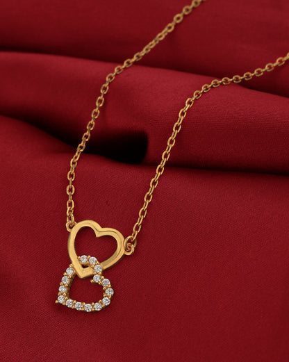 18kt Gold Plated with CZ Heart Necklace for women