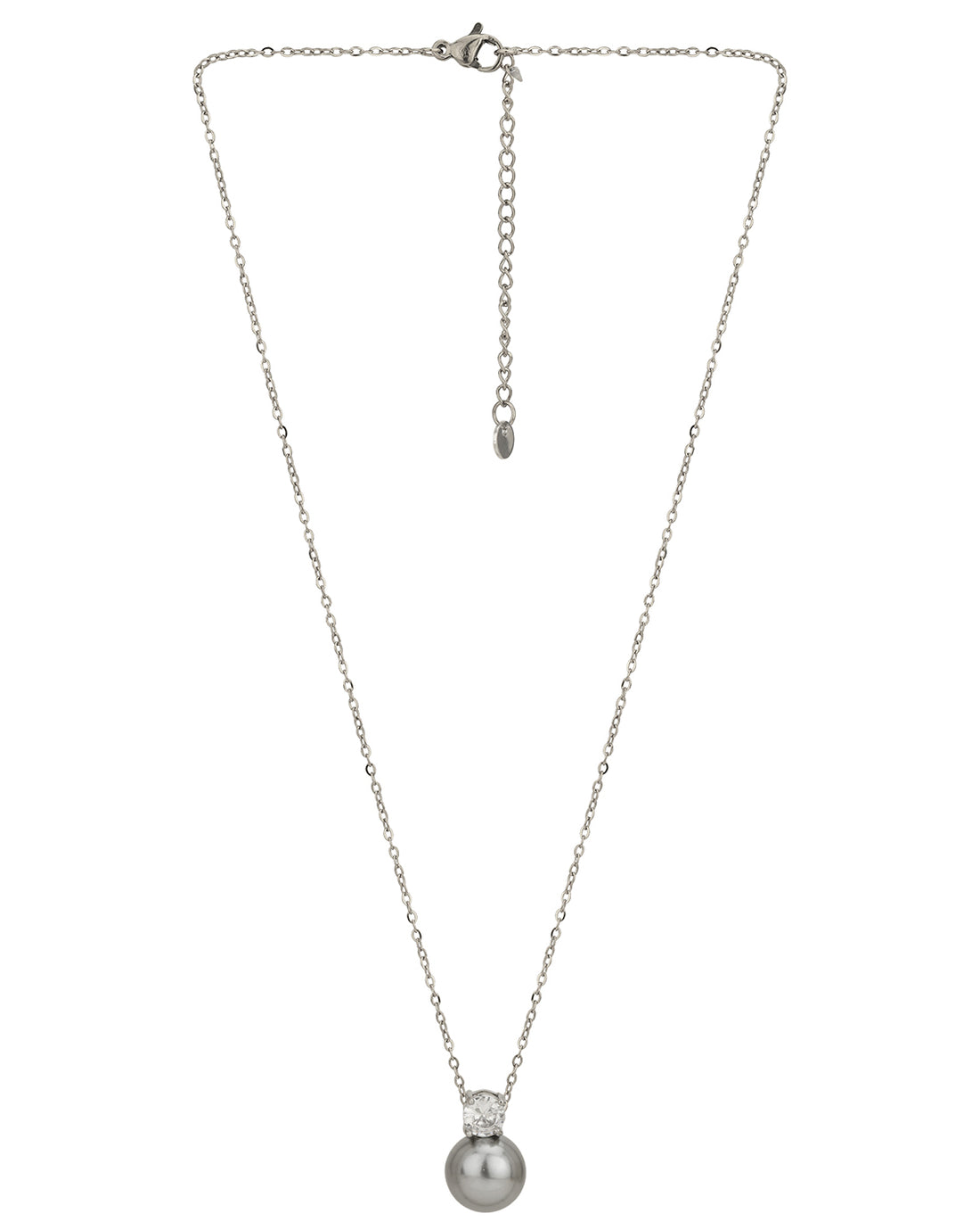 Silver Plated CZ Pendant with chain for women