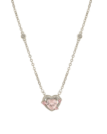 Silver Plated with CZ Heart Fancy Necklace for women