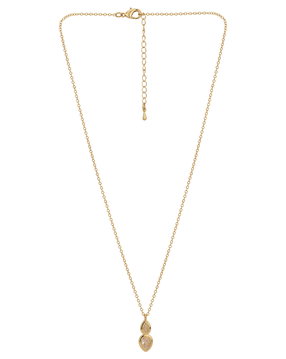 Gold Plated CZ Pendant with chain for women