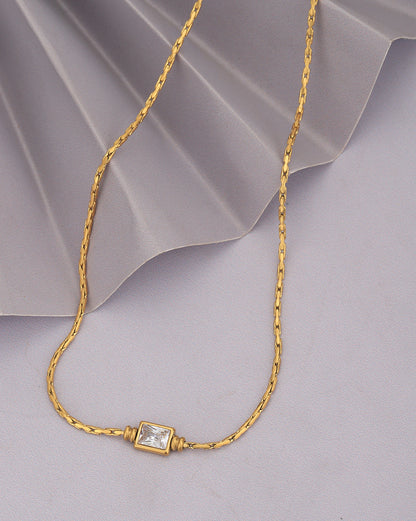 Gold Plated Crystal Fancy Necklace for women