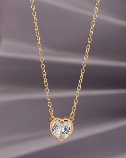 Gold Plated with CZ Heart Fancy Necklace for women