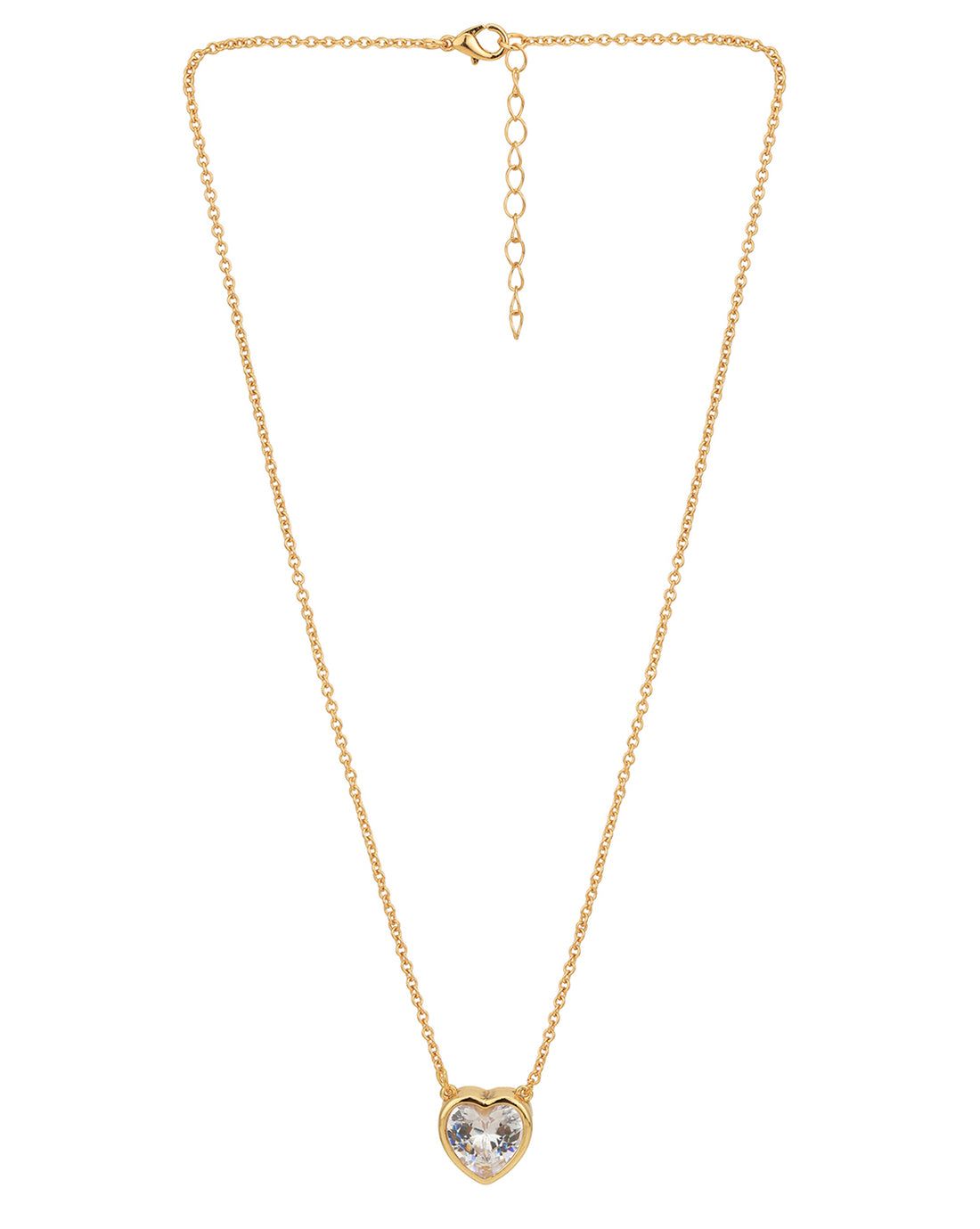 Gold Plated with CZ Heart Fancy Necklace for women