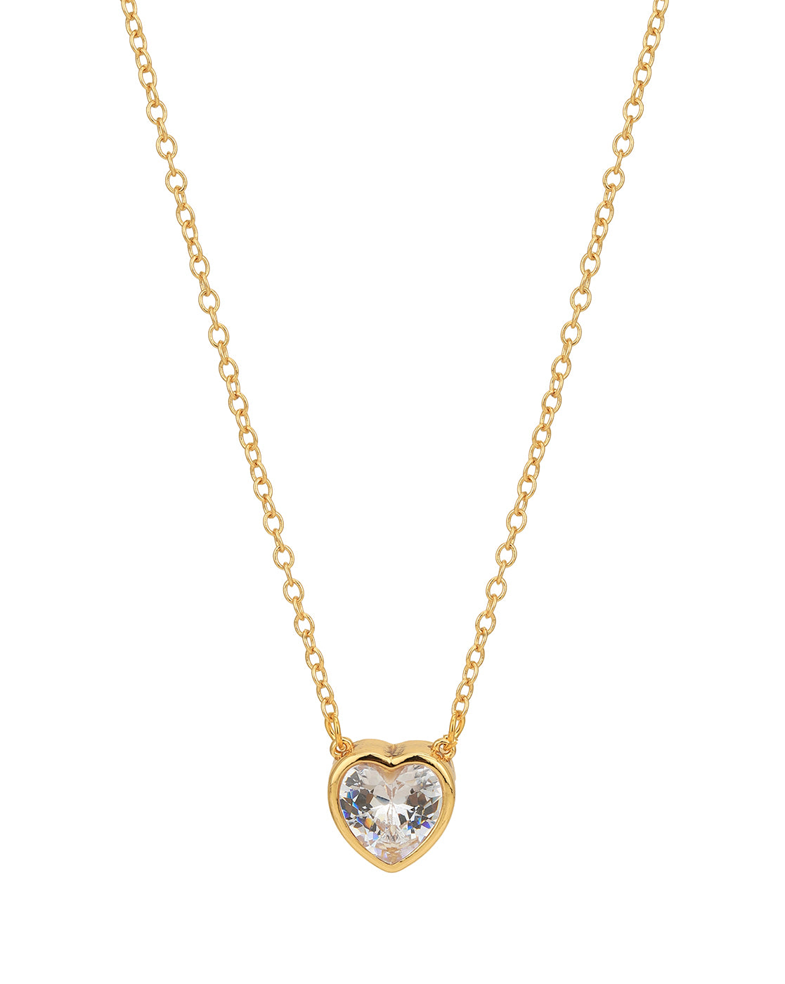 Gold Plated with CZ Heart Fancy Necklace for women