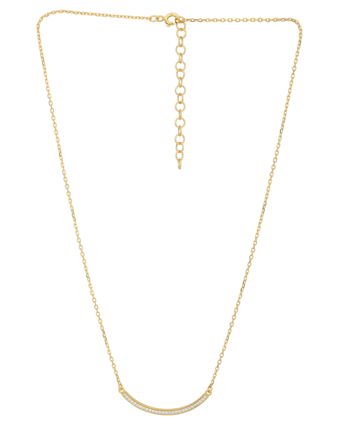 18kt Gold Plated with CZ Bar Necklace for women