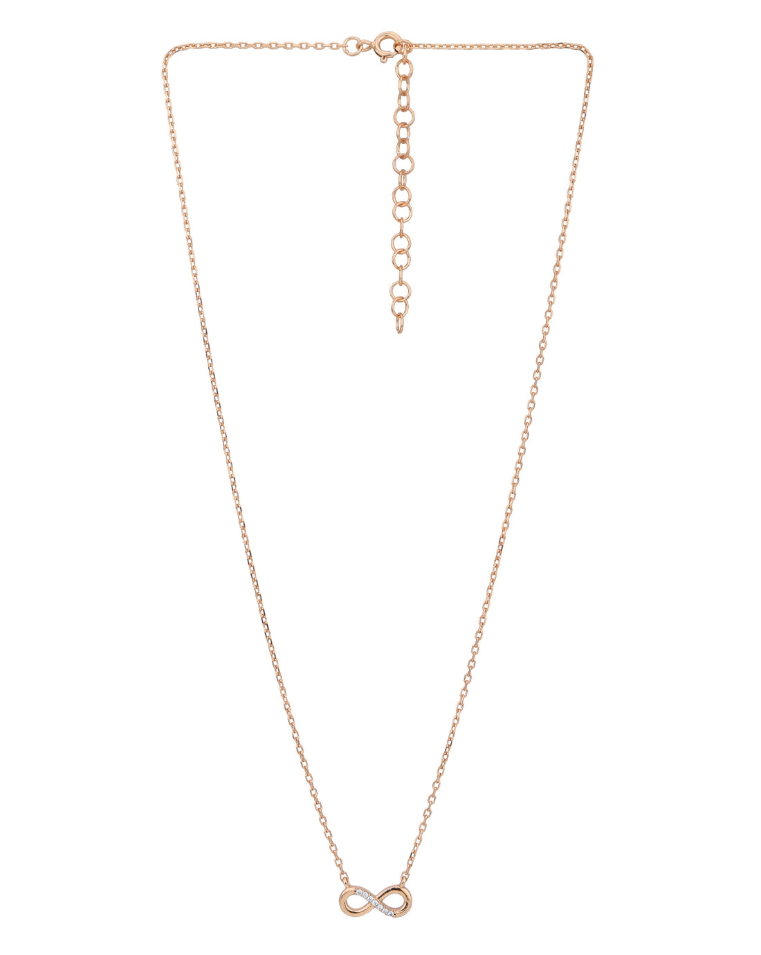 18kt Rose Gold Plated with CZ Infinity Necklacel