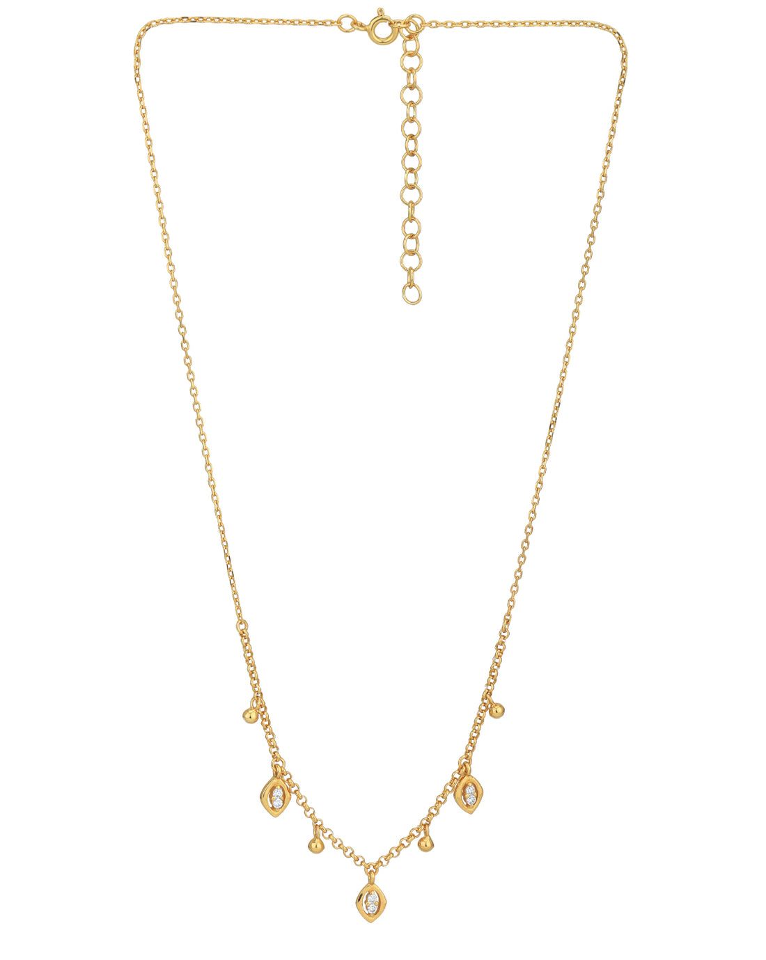 18kt Gold Plated with CZ Drop Necklace