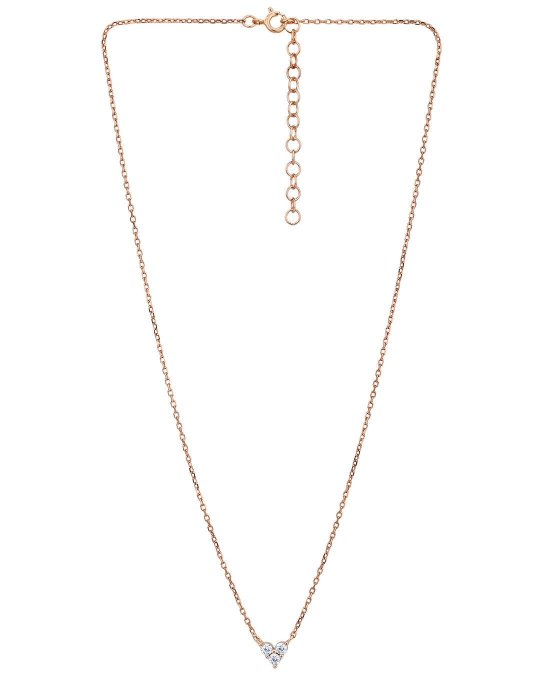 18kt Rose Gold Plated with CZ Heart Necklace