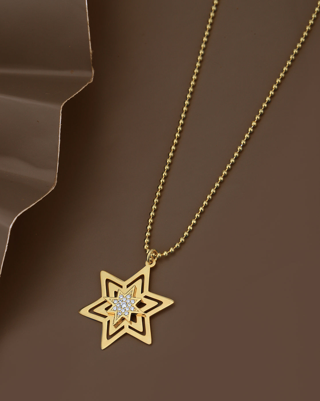 18kt Gold Plated with CZ Star Pendant and Chain