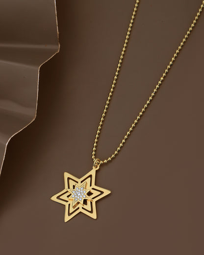 18kt Gold Plated with CZ Star Pendant and Chain