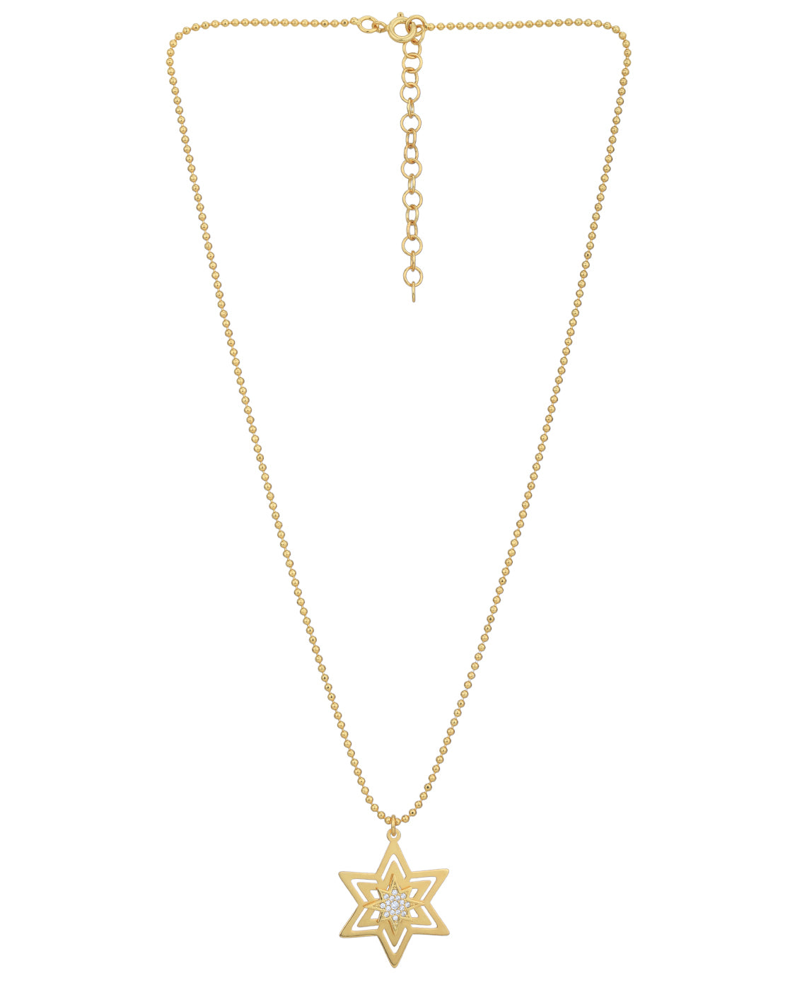 18kt Gold Plated with CZ Star Pendant and Chain