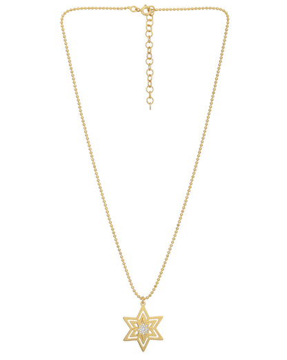 18kt Gold Plated with CZ Star Pendant and Chain