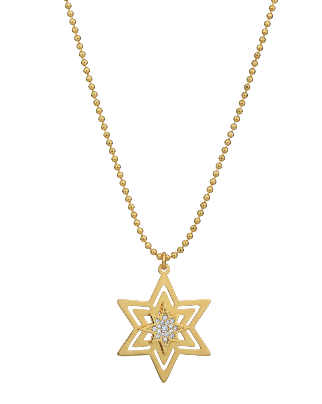 18kt Gold Plated with CZ Star Pendant and Chain