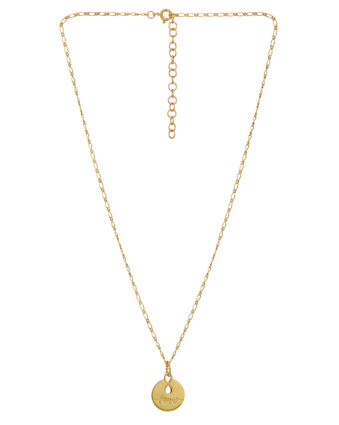 18kt Gold Plated Infininty with Love Texture Pendant and Chain